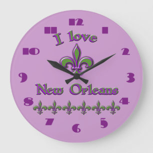 Ik ben gek op de New Orleans Wall Clock Grote Klok