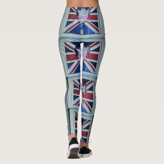 Ik ben gek op Engelse art print Leggings (Achterkant)