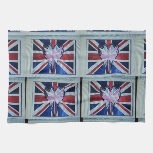 Ik ben gek op Engelse art print Theedoek (Horizontaal)