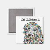 Ik ben gek op Goldendoodles Magnet Magneet (Voorkant / Achterkant)