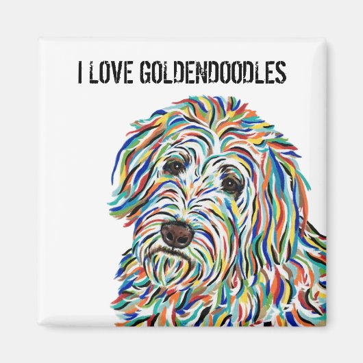 Ik ben gek op Goldendoodles Magnet Magneet (Voorkant)