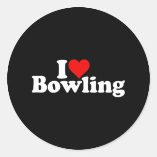 Ik ben gek op Heart Bowling 1 Ronde Sticker