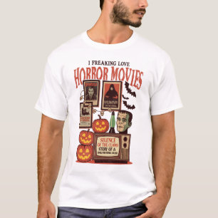Ik ben gek op horrorfilms t-shirt