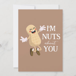ik ben gek op je Liefde woordplay Huwelijksjubileu Feestdagenkaart