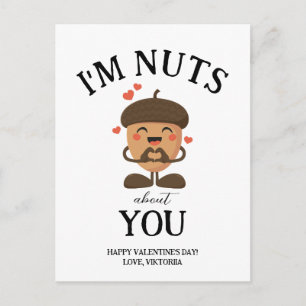 Ik ben gek op je Valentijnsdag Acorn Feestdagenkaart