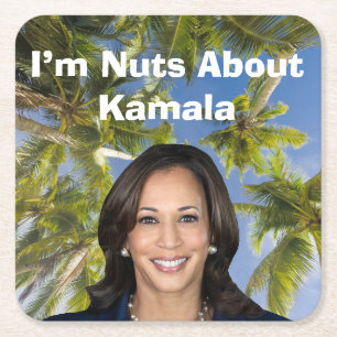 Ik ben gek op Kamala Vierkante Kartonnen Onderzetter