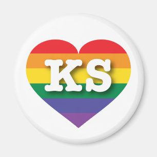 Ik ben gek op Kansas Rainbow Heart Magneet