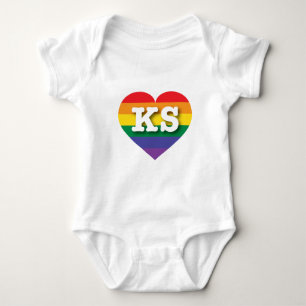 Ik ben gek op Kansas Rainbow Heart Romper