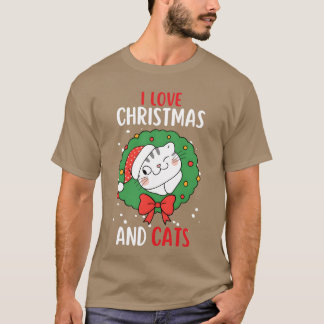 Ik ben gek op kerst en katten kattenkerst t-shirt