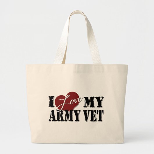 Ik ben gek op mijn leger. grote tote bag (Voorkant)