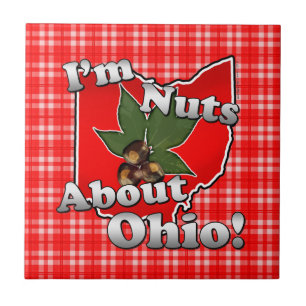 Ik ben gek op Ohio, Funny Red Buckeye Nut Tegeltje