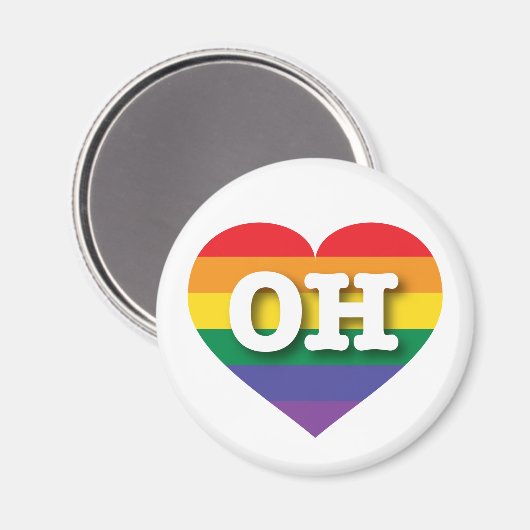 Ik ben gek op Ohio Rainbow Heart Magneet (Voorkant / Achterkant)
