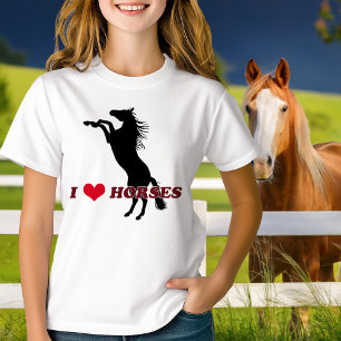 Ik ben gek op paarden die silhouetten fokken t-shirt