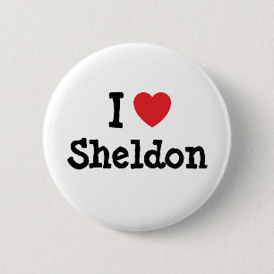 Ik ben gek op Sheldon hart op maat Ronde Button 5,7 Cm