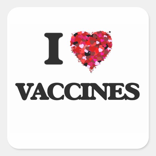Ik ben gek op vaccins vierkante sticker (Voorkant)