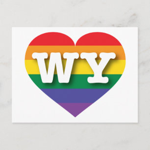 Ik ben gek op Wyoming Rainbow Heart Briefkaart