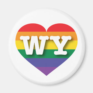 Ik ben gek op Wyoming Rainbow Heart Magneet