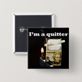 Ik ben gek vierkante button 5,1 cm (Voorkant /achterkant)