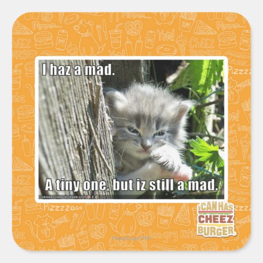 Ik ben gek vierkante sticker (Voorkant)