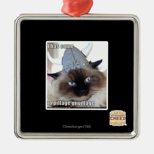 Ik ben gekomen om ons dorp te plunderen metalen ornament (Voorkant)