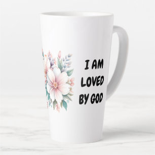 Ik ben geliefd bij God Floral Latte Mok