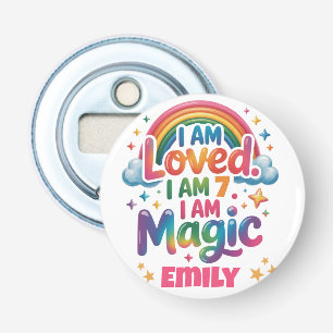 Ik ben geliefd Ik ben magische verjaardag meisje b Button Flesopener