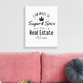 Ik ben gemaakt van suiker & kruiden en vastgoed ad canvas afdruk (Insitu (Woonkamer))