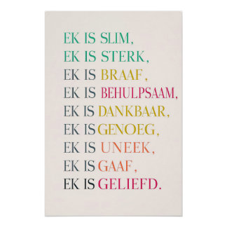 Ik ben genoeg affirmatie Poster (Nederlands) Perfect Poster