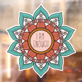 Ik ben genoeg Boho Floral Mandala Raamsticker (Vel 2)
