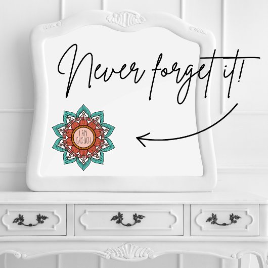 Ik ben genoeg Boho Floral Mandala Raamsticker