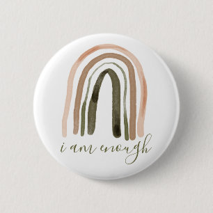 Ik ben genoeg inspirerende affiratie ronde button 5,7 cm