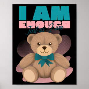 Ik ben genoeg, net zoals ik positieve vibes affirm poster