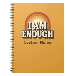 Ik ben genoeg Retro Rainbow Stripes op maat Notitieboek