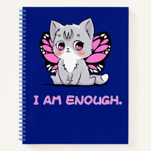 Ik ben genoeg. Schattige kitten met vleugels! dagb Notitieboek