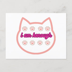 Ik ben genoeg t-shirt kat briefkaart