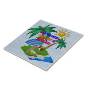 Ik ben gepensioneerd. Elke dag is zaterdag. kaart Tegeltje (Zijkant)