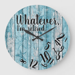 Ik ben gepensioneerd strand hout grappig pensioen  grote klok