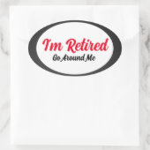 Ik ben gepensioneerde ovale Sticker (Tas)