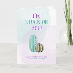 Ik ben Geplakt op u Cactus Valentijn Feestdagen Kaart