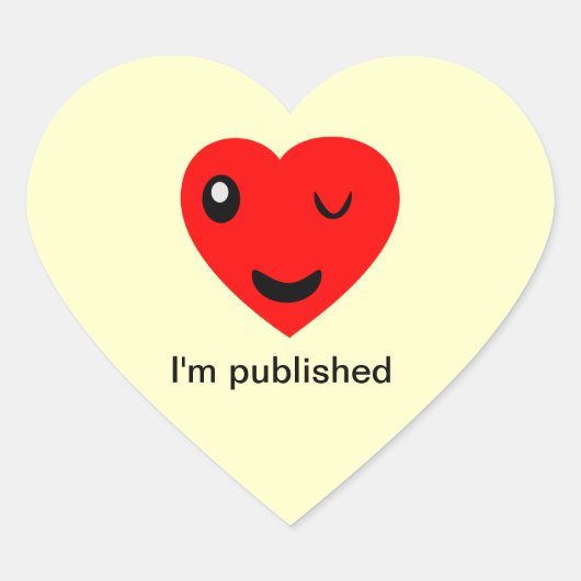 Ik ben gepubliceerd hart sticker (Voorkant)