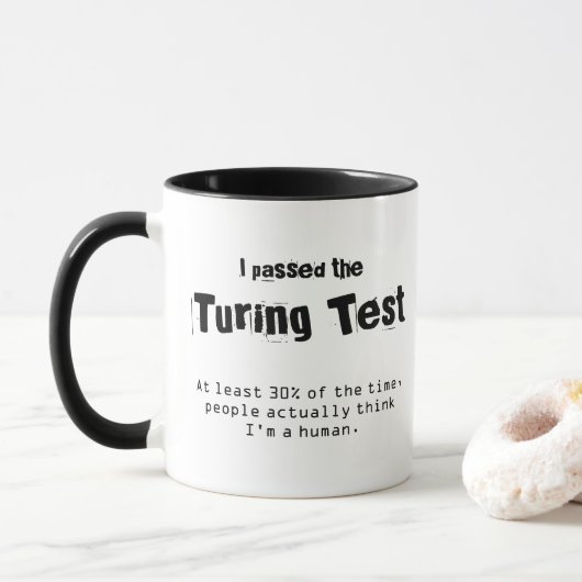 Ik ben geslaagd voor de Turing Test Mok (Met donut)