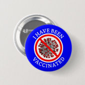 Ik ben gevaccineerd blauw ronde button 5,7 cm (Voorkant /achterkant)