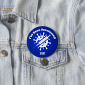 Ik ben gevaccineerd blauw ronde button 7,6 cm (In situ)