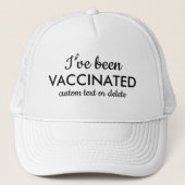Ik ben gevaccineerd gecodeerde, aangepaste tekst trucker pet (Voorkant)