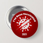Ik ben gevaccineerd rood ronde button 7,6 cm (Voorkant /achterkant)