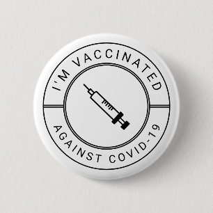 Ik ben gevaccineerd tegen de 19-jarige professiona ronde button 5,7 cm