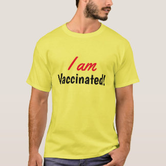 Ik ben gevaccineerd tekst gele t-shirt