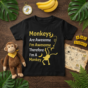 Ik ben geweldig, dus ik ben een aap Grappige quote T-shirt