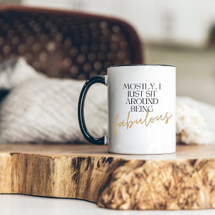 Ik ben geweldig grappig Modern Font Gold Script Tweekleurige Koffiemok