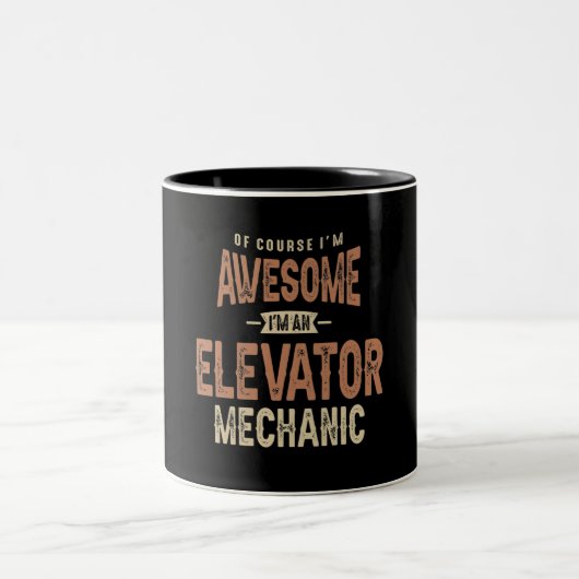 Ik ben Geweldige dat ik een Elevator Mechanic Funn Tweekleurige Koffiemok (Center)